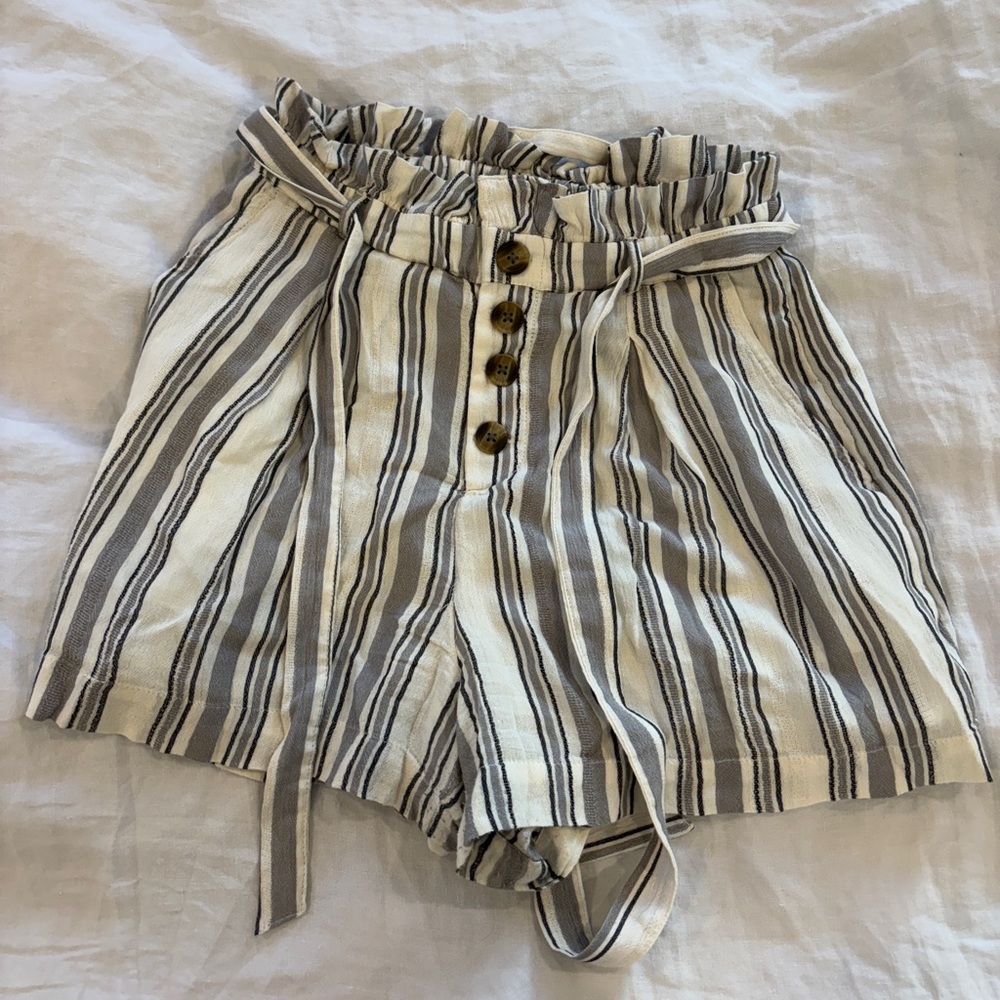 American Eagle Outfitters Striped Paperbag Shorts